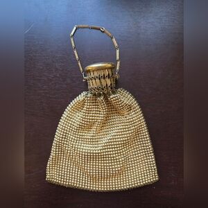 Vintage Bottle Neck Coin Purse -Elegant Gold Beaded Evening Bag